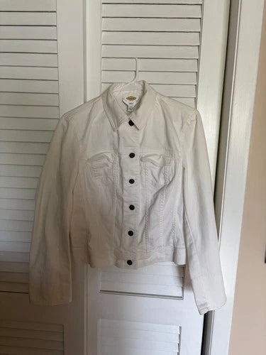 Talbot's white stretch jean jacket size 8 EUC