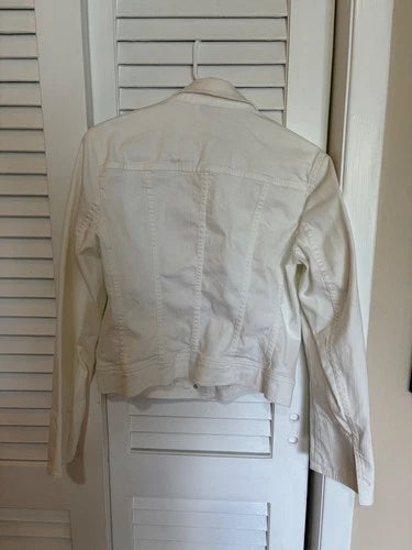 Talbot's white stretch jean jacket size 8 EUC